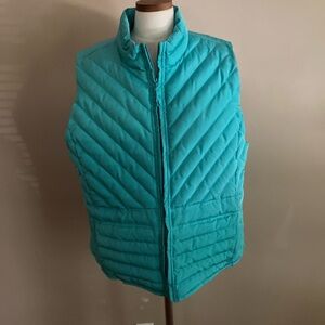 LOFT Turquoise Quilted Vest